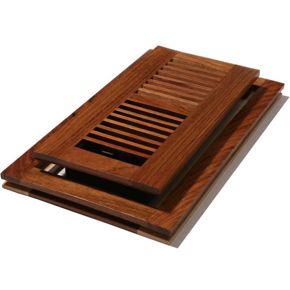 Decor Grates WLFC412-N Wood Floor Register 4x12 Flush Mount Vent Natural Cherry